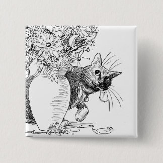 Troublemaker - Mischievious Cat Button