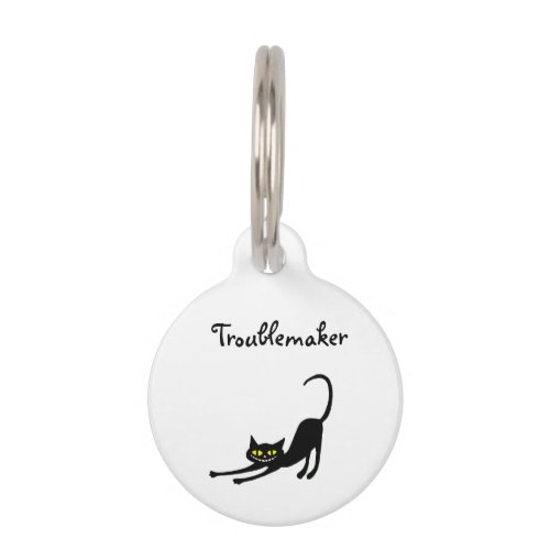Troublemaker Smiling Cat Pet Tag