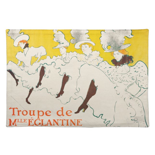 Troupe de Mademoiselle Eglantine, Toulouse Lautrec Cloth Placemat (Front)