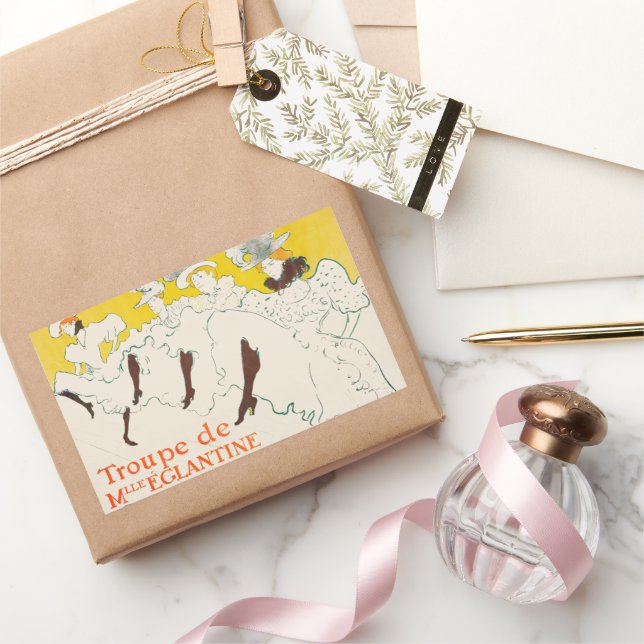 Troupe de Mademoiselle Eglantine, Toulouse Lautrec Rectangular Sticker (Gifting)