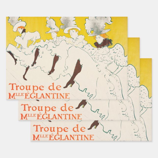 Troupe de Mademoiselle Eglantine, Toulouse Lautrec Wrapping Paper Sheets (Set)