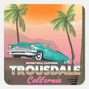 Trousdale Beverly hills California Square Sticker