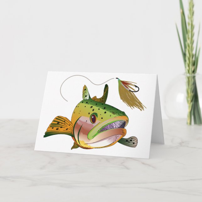 Trout and Fly Card (Front)