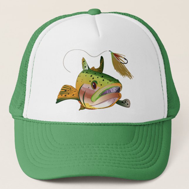 Trout and Fly Trucker Hat (Front)