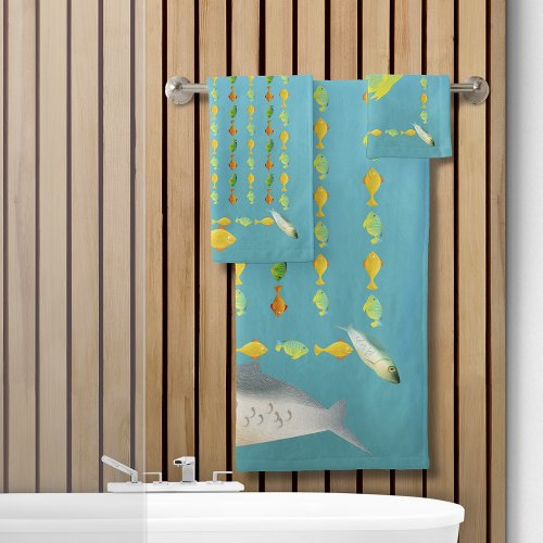 Trout And Friends Fish Pattern Bath Towel Set