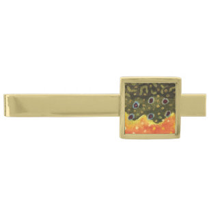 Trout Angler Gold Finish Tie Clip