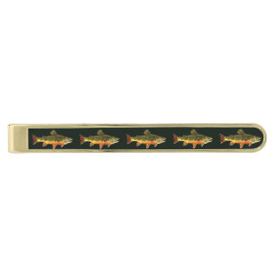 Trout Angler's Gold Finish Tie Bar