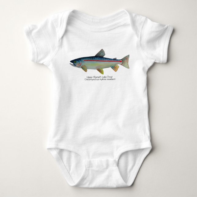 trout baby clothes baby bodysuit (Front)
