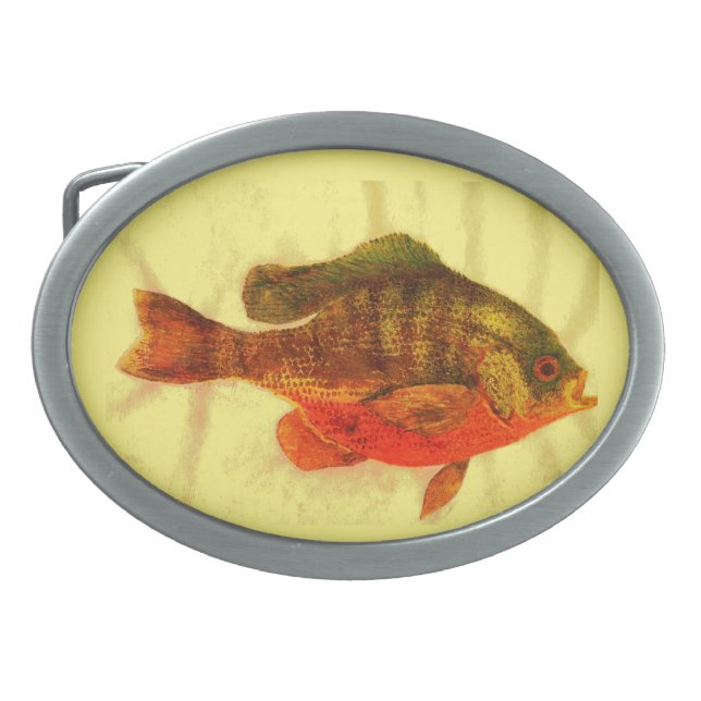 Trout, bass, and crappie three fish favorites  bel belt buckle (Front)