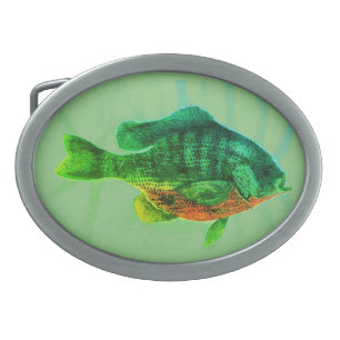 Trout, bass, and crappie three fish favorites belt buckle