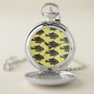 Trout, bass, and crappie three fish favorites      pocket watch