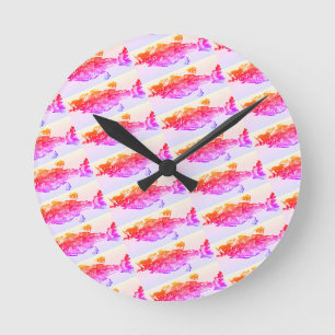 Trout, bass, and crappie three fish favorites ro round clock