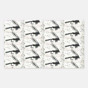 Trout, bass, and crappie three fish favorites squa rectangular sticker