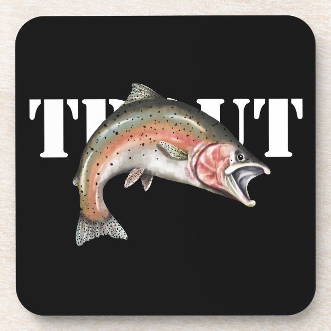 Trout Beverage Coaster (Front)