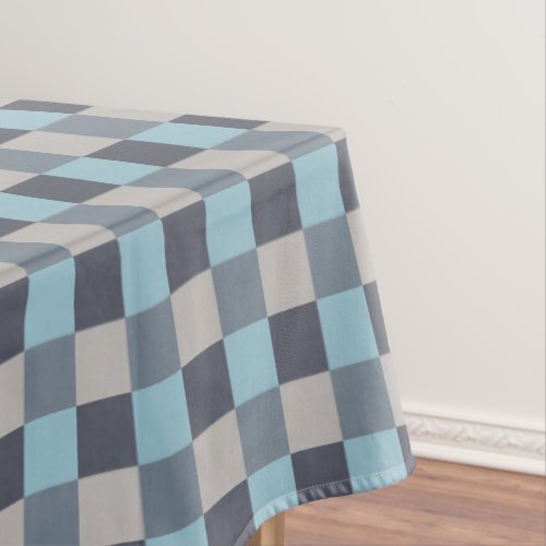 Trout Blue Gray Cotton Seed Checkerboard Tablecloth