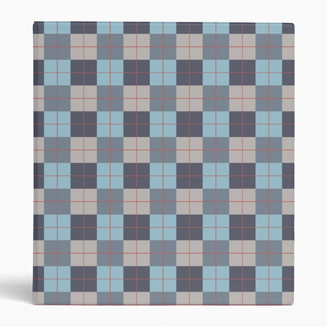 Trout Blue Gray Cotton Seed Orange Red Pattern 3 Ring Binder (Front)
