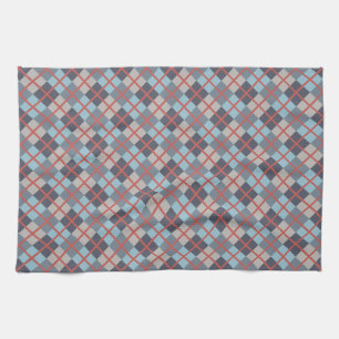 Trout Blue Gray Cotton Seed Orange Red Pattern Kitchen Towel