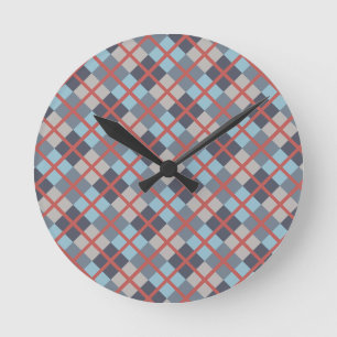 Trout Blue Gray Cotton Seed Orange Red Pattern Round Clock