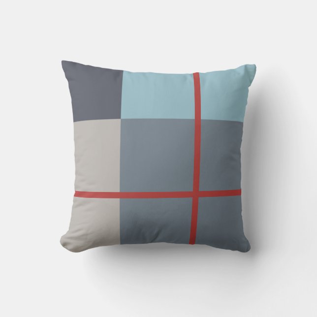 Trout Blue Gray Cotton Seed Orange Red Pattern Throw Pillow (Front)