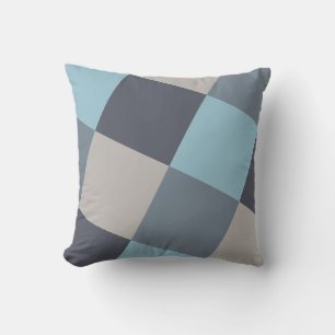 Trout Blue Gray Cotton Seed Squares Throw Pillow