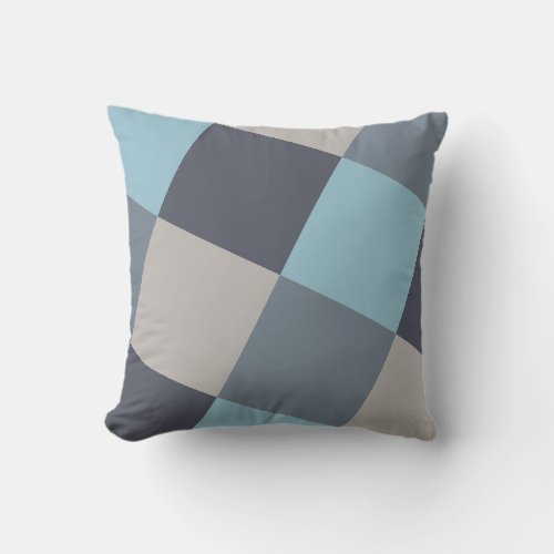 Trout Blue Gray Cotton Seed Squares Throw Pillow