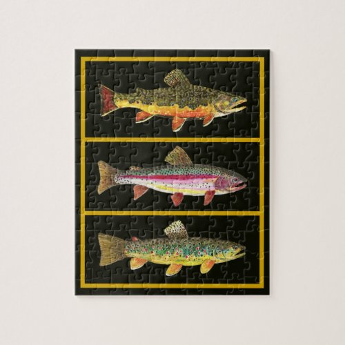 Trout _ Brown Rainbow Brook Fishermans Fun Jigsaw Puzzle