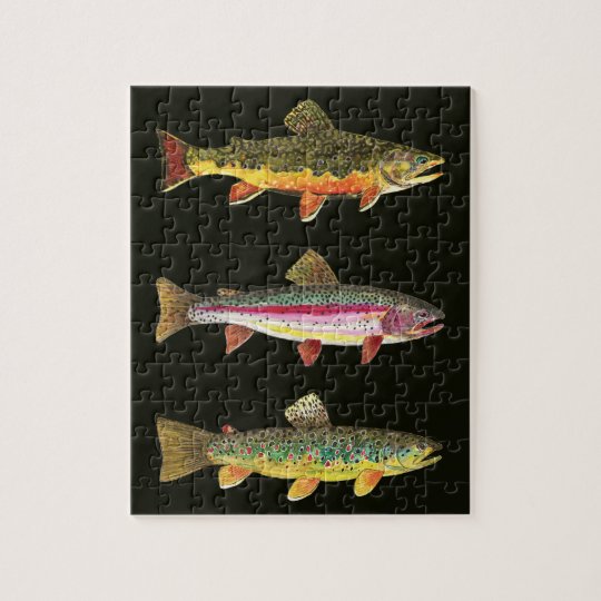Trout Brown, Rainbow, Brook Jigsaw Puzzle