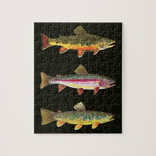 Trout - Brown, Rainbow, Brook Jigsaw Puzzle (Vertical)