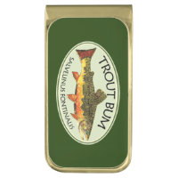 Fly Fishing Gold Finish Money Clip