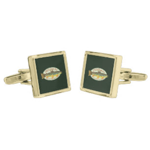 Trout Bum Fishing Cufflinks