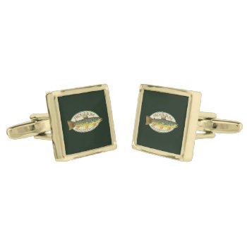 Trout Bum Fishing Cufflinks by TroutWhiskers at Zazzle