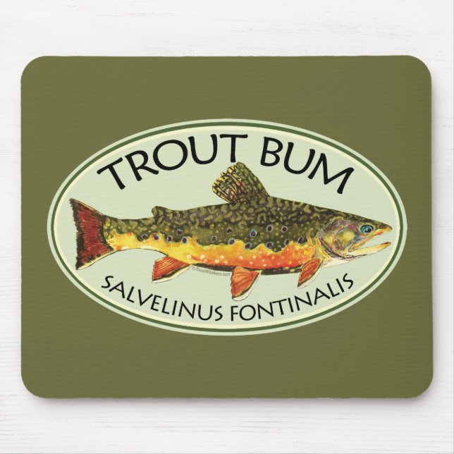 Trout Bum Fishing Mouse Pad (Front)
