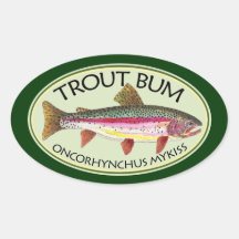 Black 3x5 inch Oval GOT Trout Fish Fishing Trout Sticker 