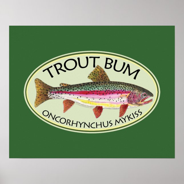 Trout Bum Fishing Poster (Front)