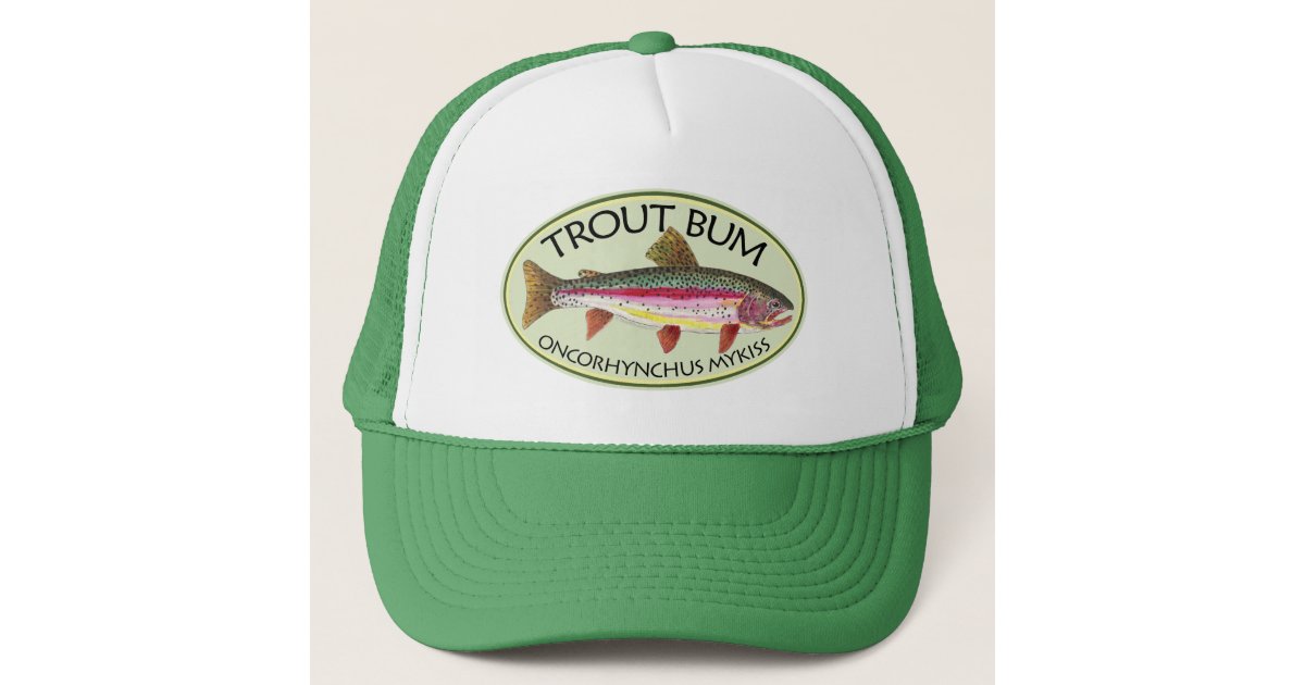 Trout Bum Fishing Trucker Hat, Zazzle