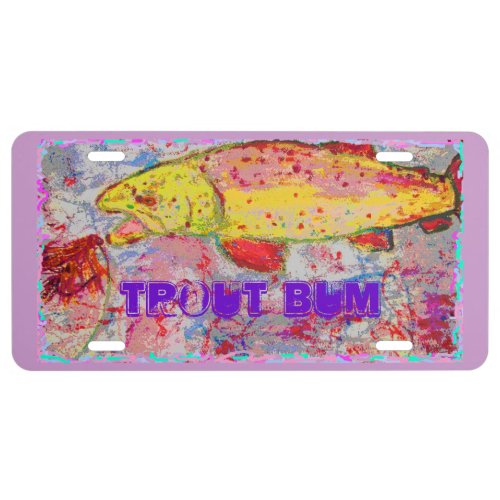 Trout Bum License Plate