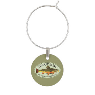 Trout Bum Wine Glass Charm