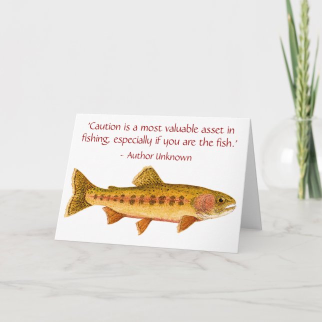 Trout card with Funny Saying (Front)