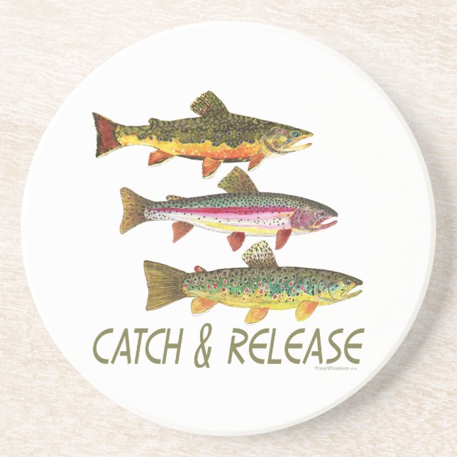 Trout Catch and Release Drink Coaster (Front)