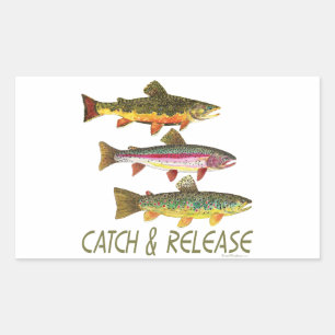 Trout Catch and Release Rectangular Sticker