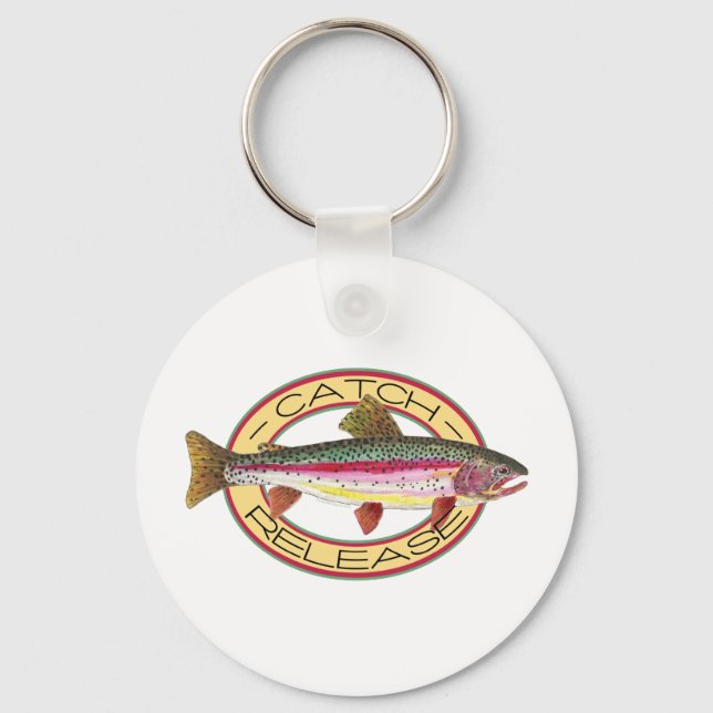 Trout Catch & Release Fishing Keychain (Front)