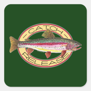 Trout Catch & Release Fishing Square Sticker