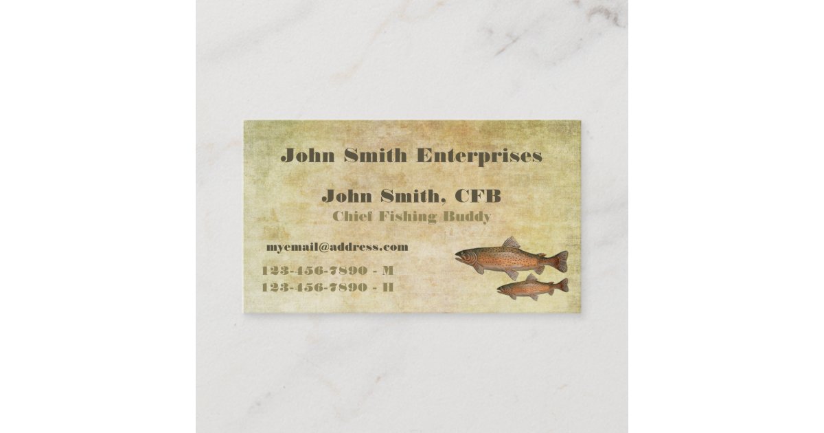 Trout Chief Fishing Buddy Template Business Card