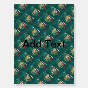 "Trout Fin" Trout Fly tiled wet fly on green Foam Board