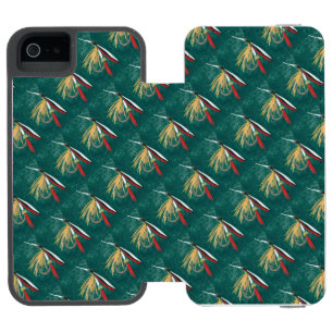 "Trout Fin" Trout Fly tiled wet fly on green       iPhone SE/5/5s Wallet Case