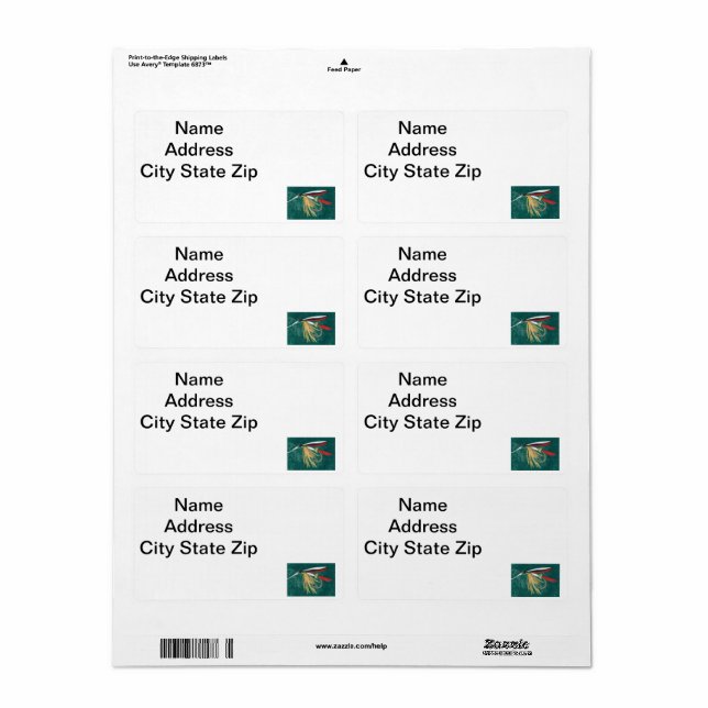 "Trout Fin" Trout Fly tiled wet fly on green       Label (Full Sheet)