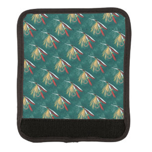 "Trout Fin" Trout Fly tiled wet fly on green      Luggage Handle Wrap