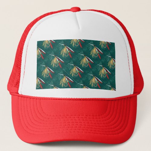 Trout Fin Trout Fly tiled wet fly on green     Trucker Hat