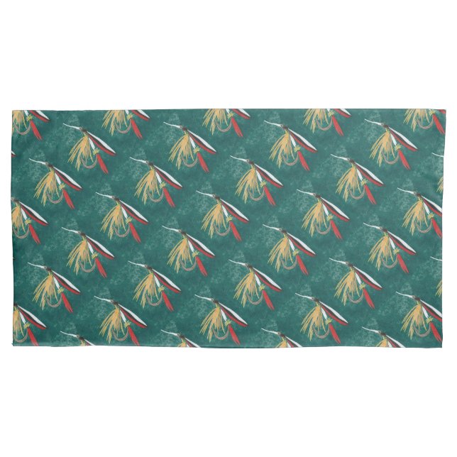 "Trout Fin" Trout Fly tiled wet fly  Pillow Case (Front)