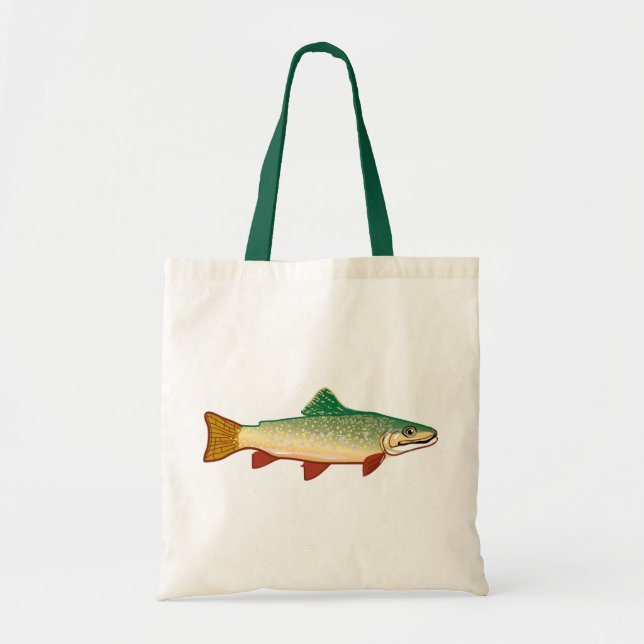 Trout fish art illustration tote bag (Front)
